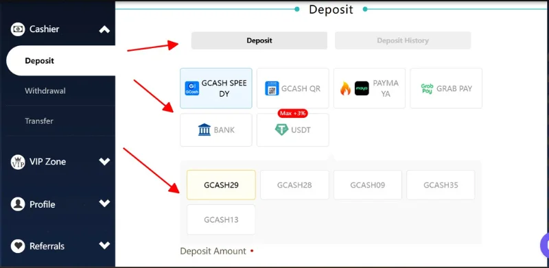 Choose the payment method